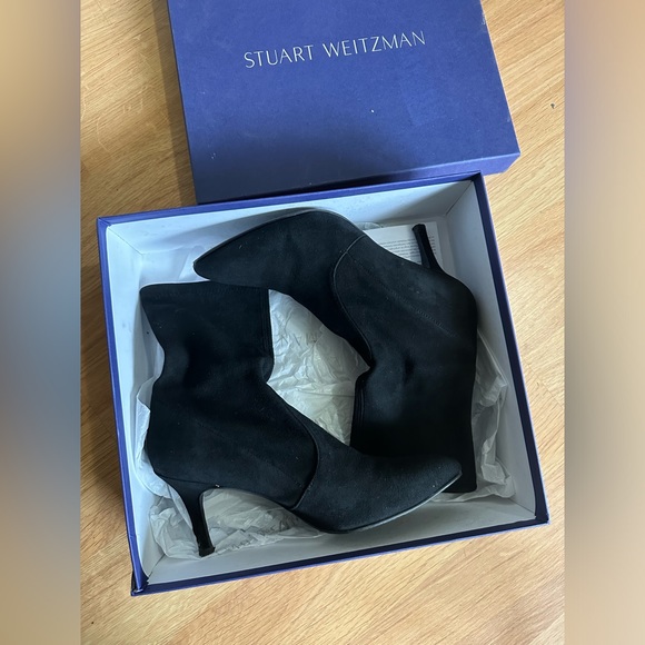 STUART WEITZMAN Cling Black Suede Sock Booties size 7 women - Picture 11 of 12